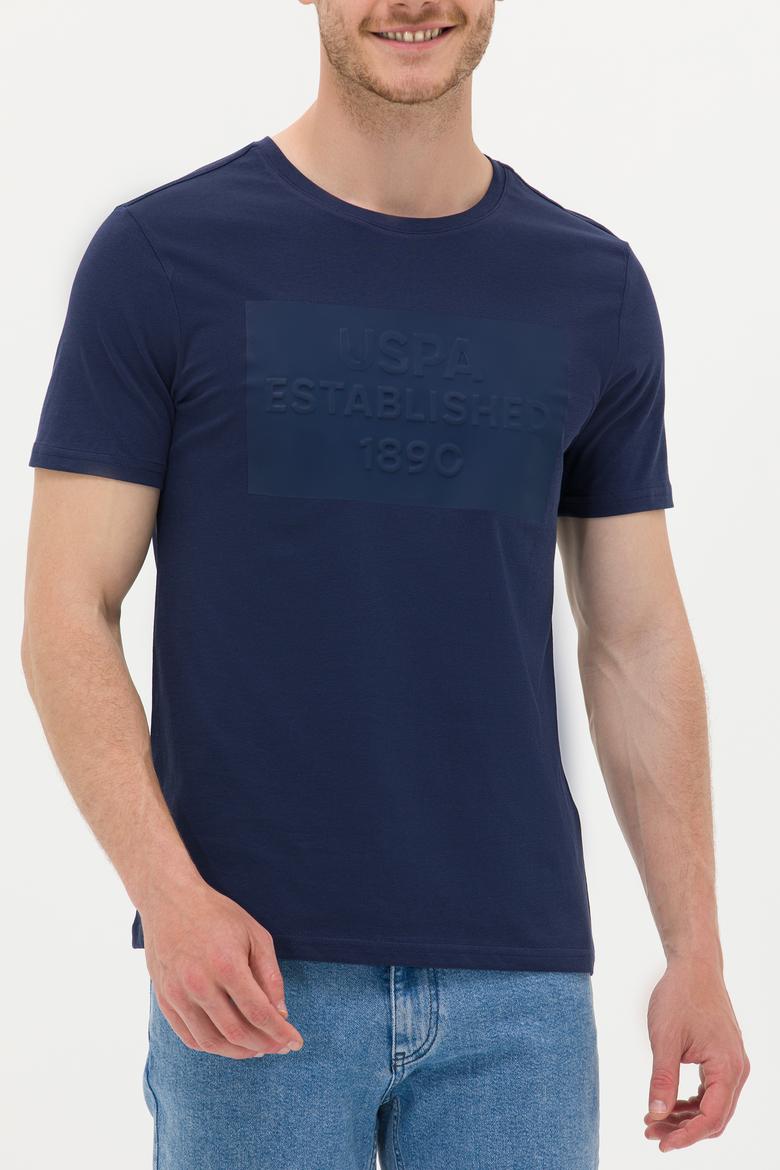 Erkek Lacivert Bisiklet Yaka Tişört - 50263564008