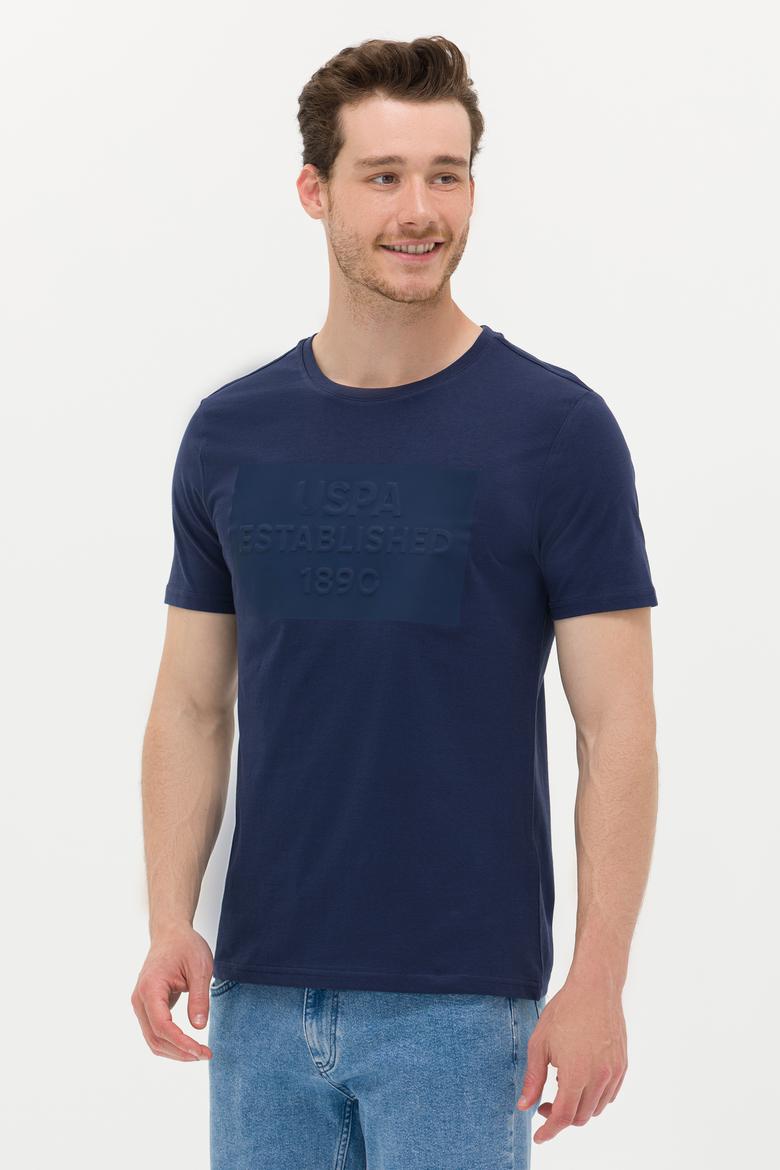 Erkek Lacivert Bisiklet Yaka Tişört - 50263564008