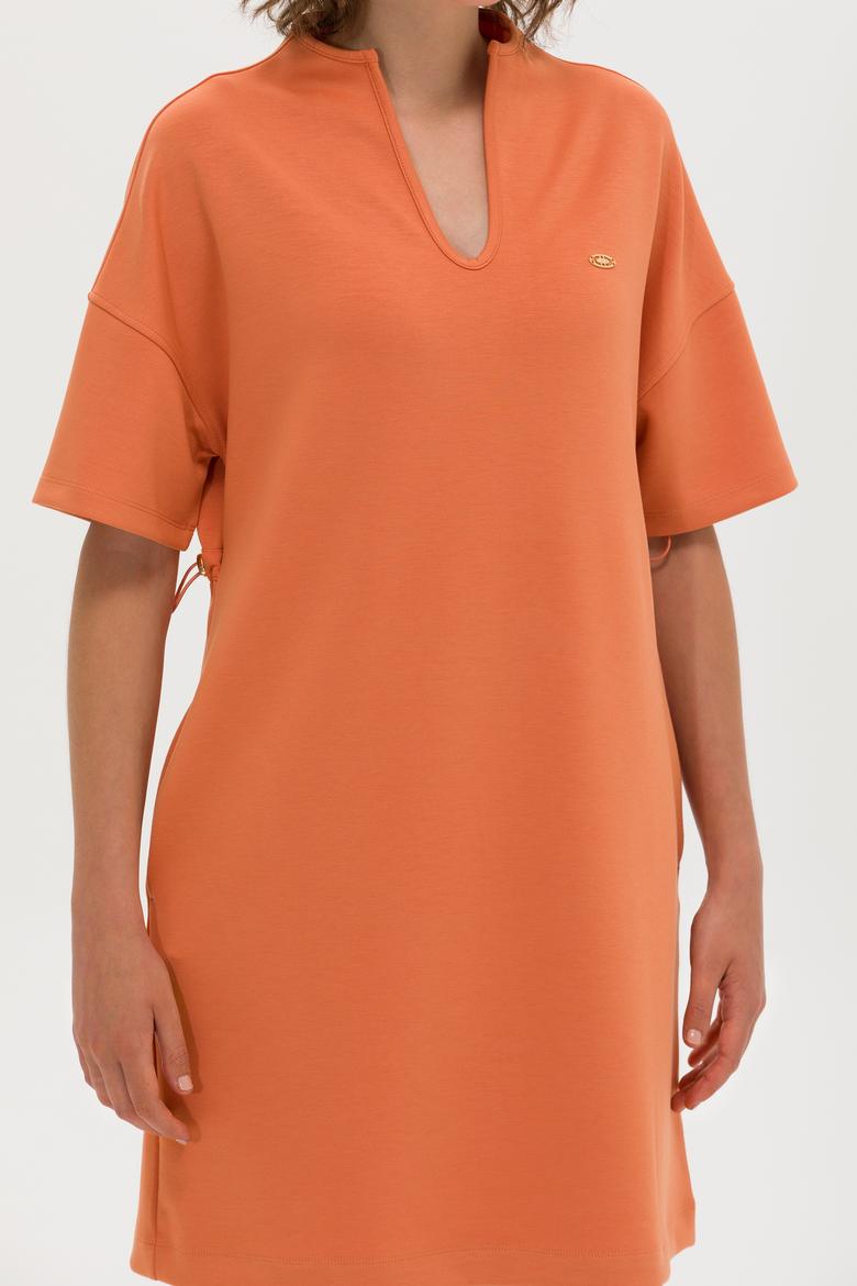 Kadın Kiremit Örme Elbise - 50263940036