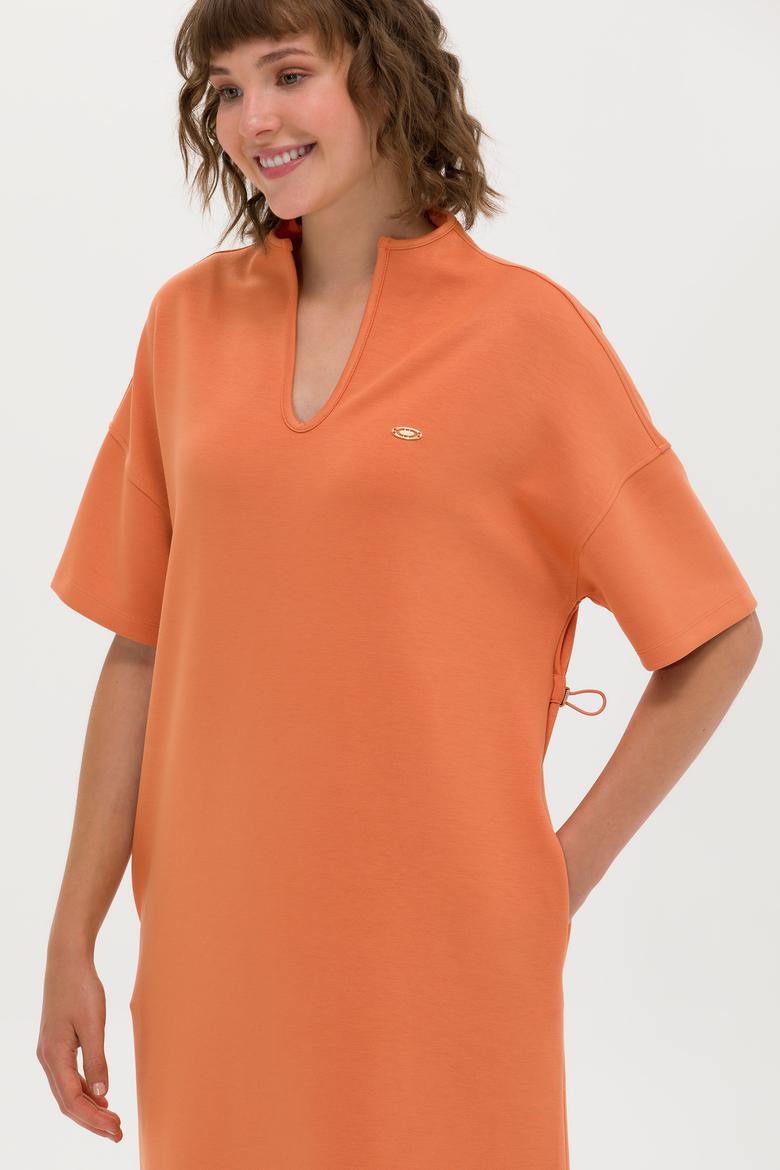 Kadın Kiremit Örme Elbise - 50263940036