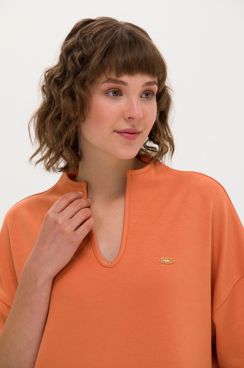 Kadın Kiremit Örme Elbise