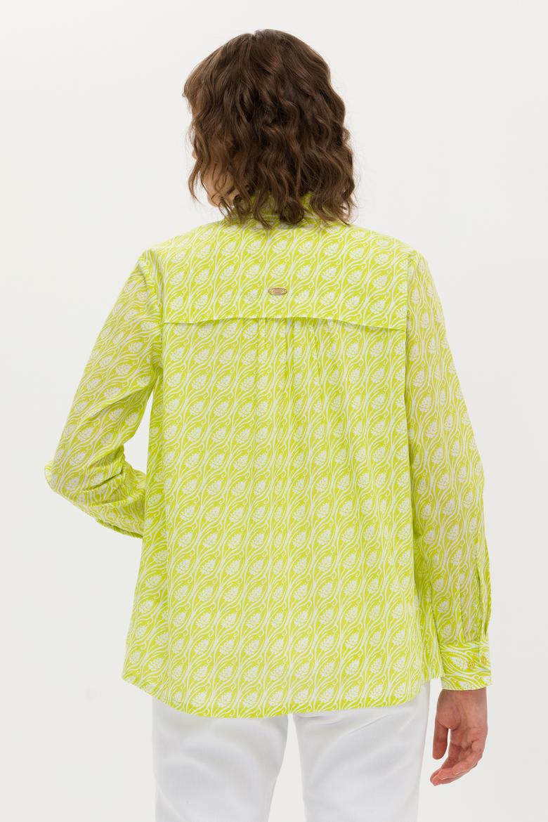 Kadın Neon Sarı Uzun Kollu Gömlek - 50264225010