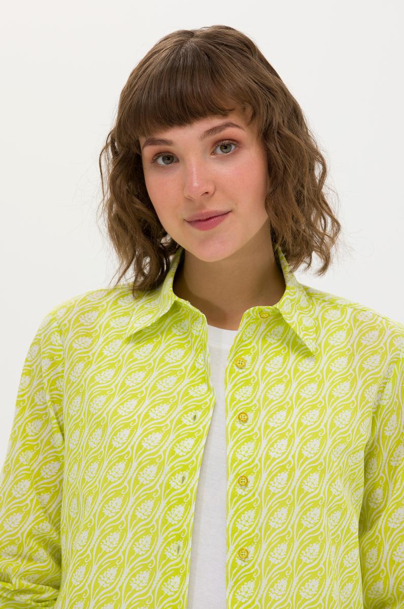 Kadın Neon Sarı Uzun Kollu Gömlek