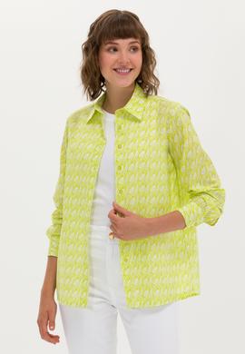 Kadın Neon Sarı Uzun Kollu Gömlek - 50264225010