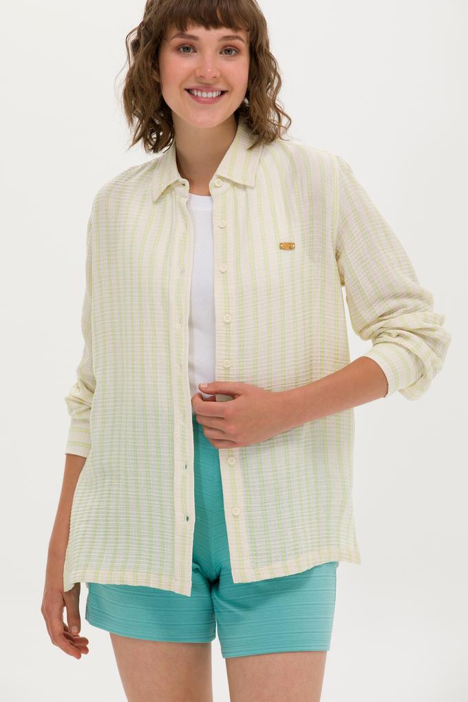 Kadın Su Yeşili Uzun Kollu Gömlek