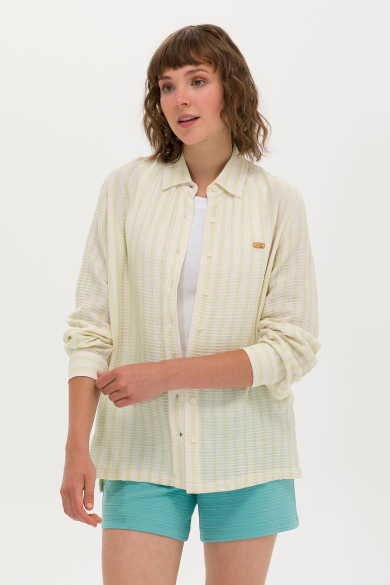 Kadın Su Yeşili Uzun Kollu Gömlek - 50264226003