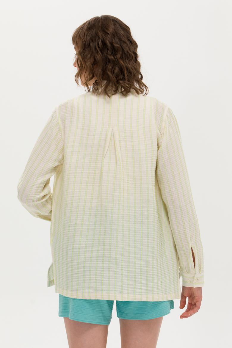 Kadın Su Yeşili Uzun Kollu Gömlek - 50264226003