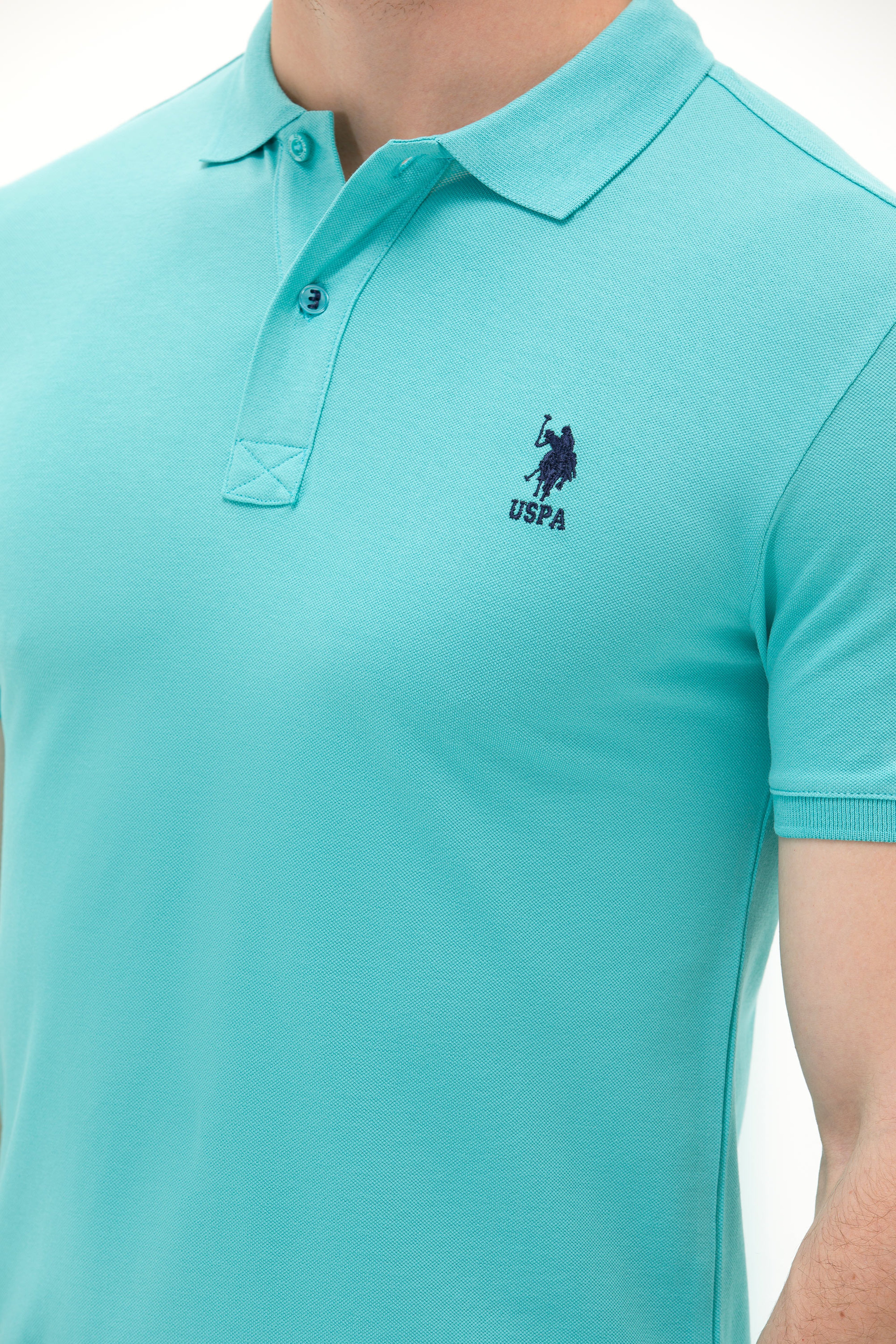 Erkek Mint Basic Polo Yaka Tişört - Image 7
