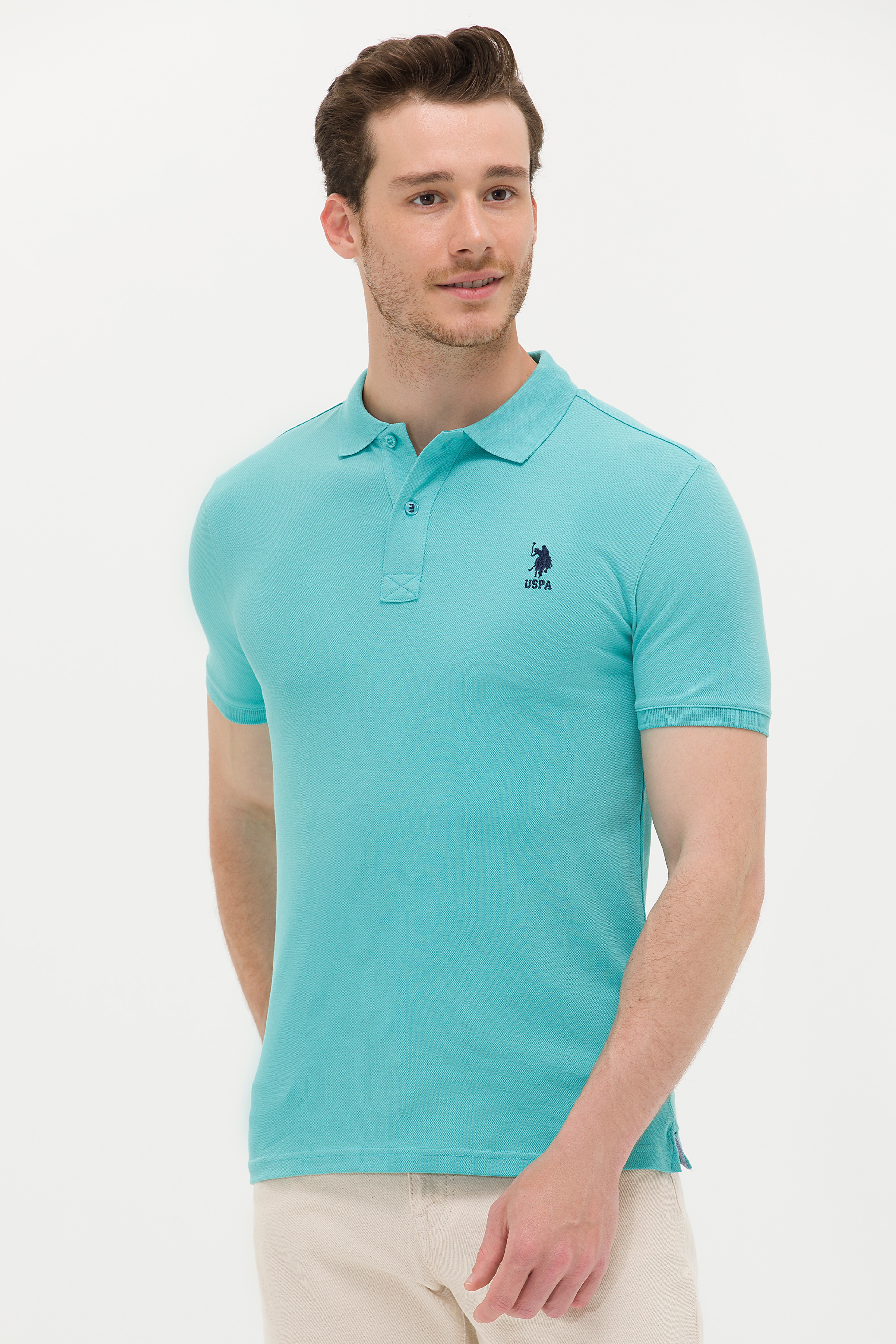 Erkek Mint Basic Polo Yaka Tişört - Image 2