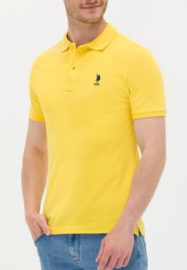 Erkek Koyu Sarı Basic Polo Yaka Tişört - 50262969136