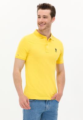 Erkek Koyu Sarı Basic Polo Yaka Tişört - 50262969136