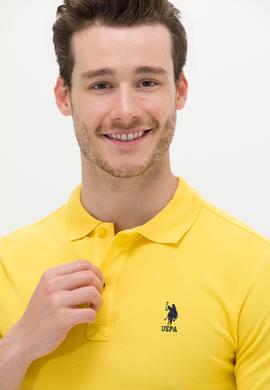 Erkek Koyu Sarı Basic Polo Yaka Tişört - 50262969136