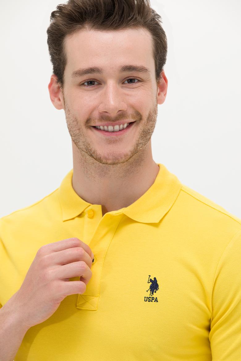 Erkek Koyu Sarı Basic Polo Yaka Tişört - 50262969136