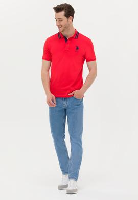 Erkek Kırmızı Basic Polo Yaka Tişört - 50263001107