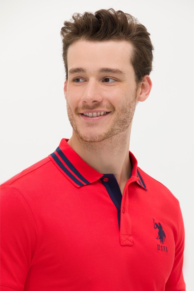 Erkek Kırmızı Basic Polo Yaka Tişört - 50263001107