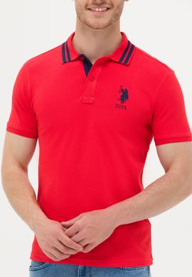 Erkek Kırmızı Basic Polo Yaka Tişört - 50263001107