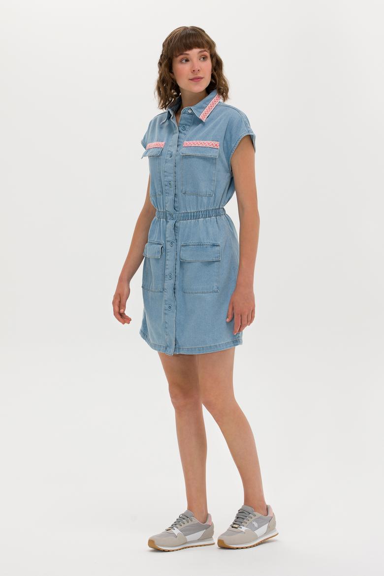 Kadın Mavi Jean Elbise - 50263052005