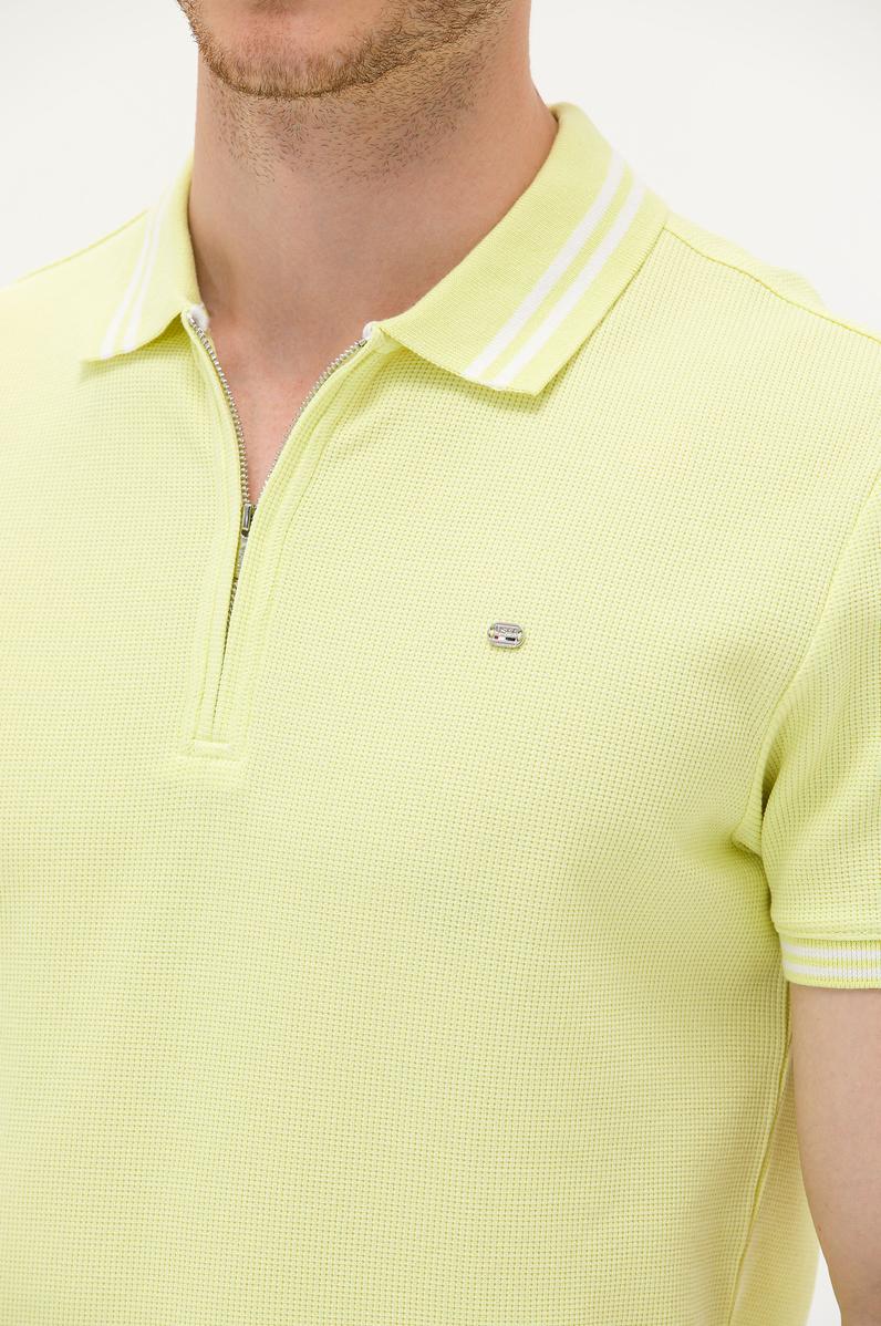 Erkek Açık Sarı Polo Yaka T-Shirt