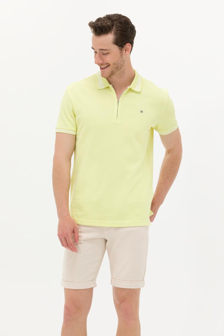 Erkek Açık Sarı Polo Yaka T-Shirt