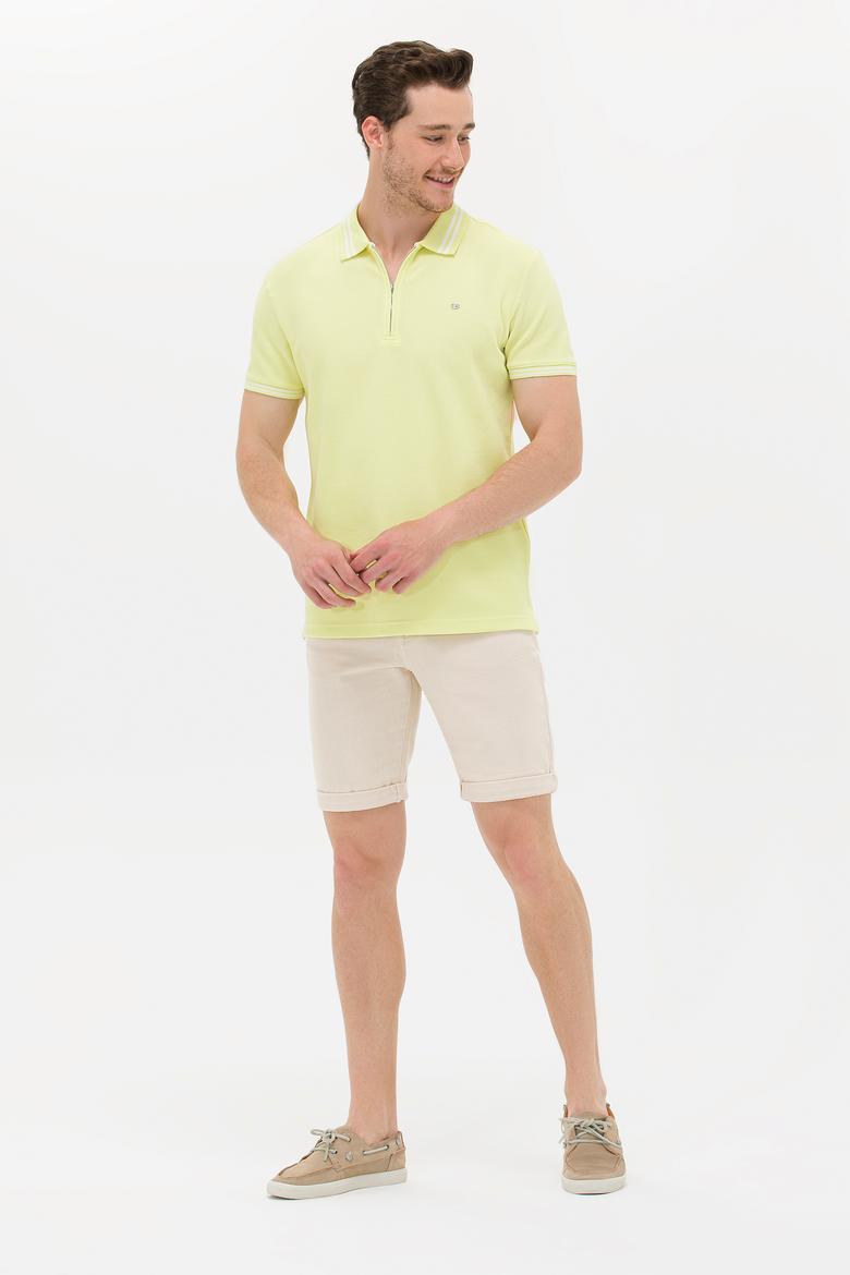 Erkek Açık Sarı Polo Yaka T-Shirt - 50263412048