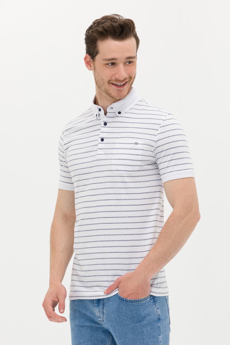 Erkek Beyaz Polo Yaka Tişört - 50263430007