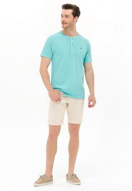 Erkek Mint Bisiklet Yaka Tişört - 50263495026