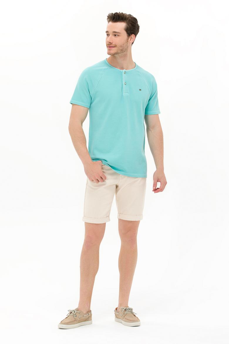 Erkek Mint Bisiklet Yaka Tişört - 50263495026