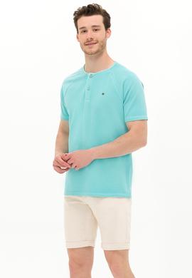 Erkek Mint Bisiklet Yaka Tişört - 50263495026