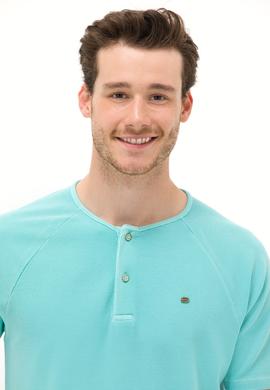 Erkek Mint Bisiklet Yaka Tişört - 50263495026