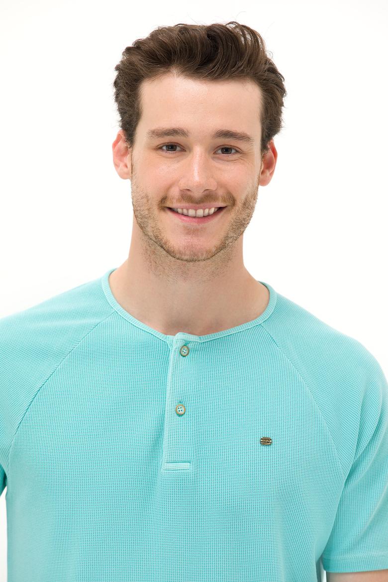 Erkek Mint Bisiklet Yaka Tişört - 50263495026