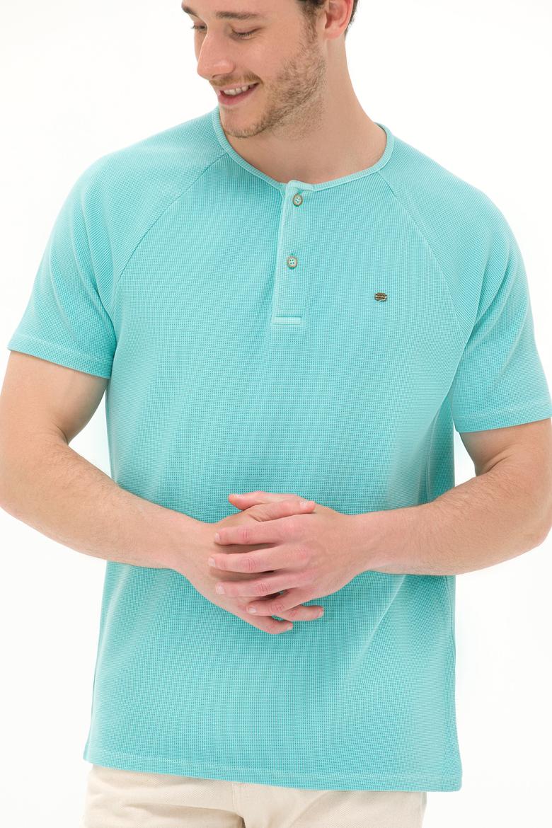 Erkek Mint Bisiklet Yaka Tişört - 50263495026