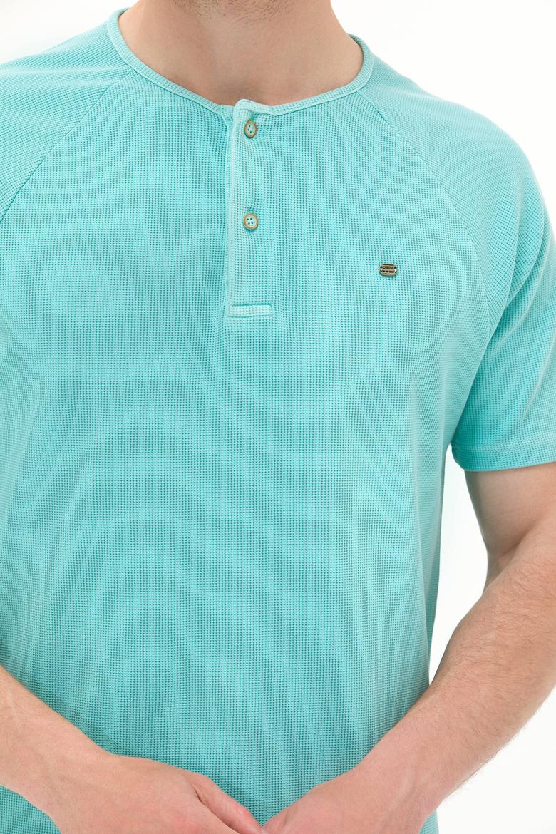 Erkek Mint Bisiklet Yaka Tişört - 50263495026