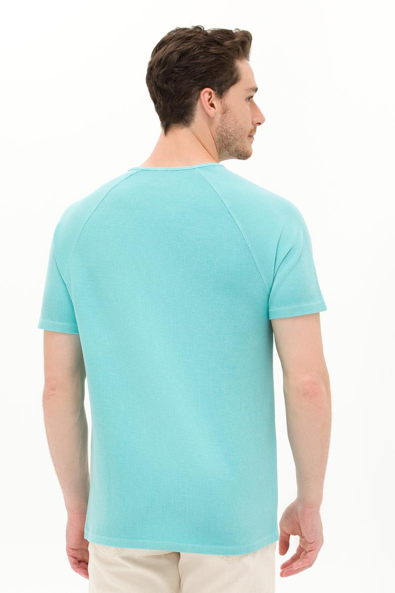 Erkek Mint Bisiklet Yaka Tişört - 50263495026