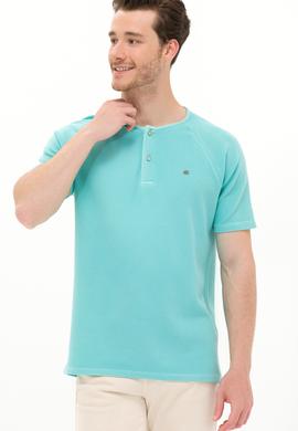 Erkek Mint Bisiklet Yaka Tişört - 50263495026