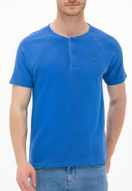 Erkek Saks Bisiklet Yaka Tişört - 50263495041