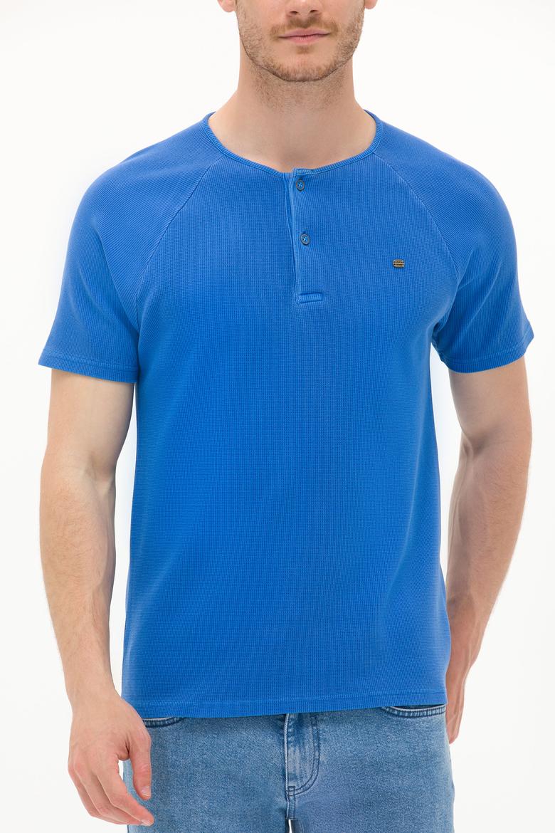 Erkek Saks Bisiklet Yaka Tişört - 50263495041