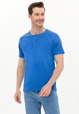 Erkek Saks Bisiklet Yaka Tişört - 50263495041