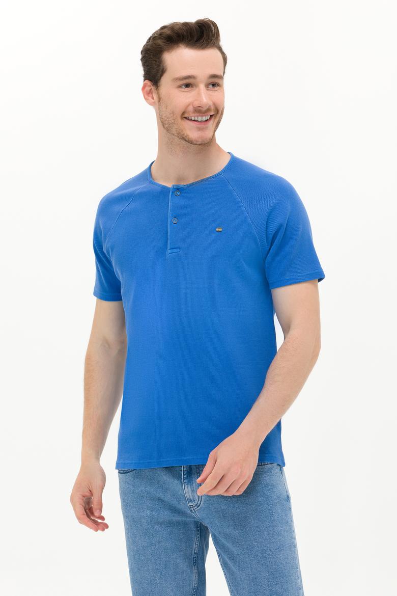 Erkek Saks Bisiklet Yaka Tişört - 50263495041