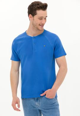 Erkek Saks Bisiklet Yaka Tişört - 50263495041