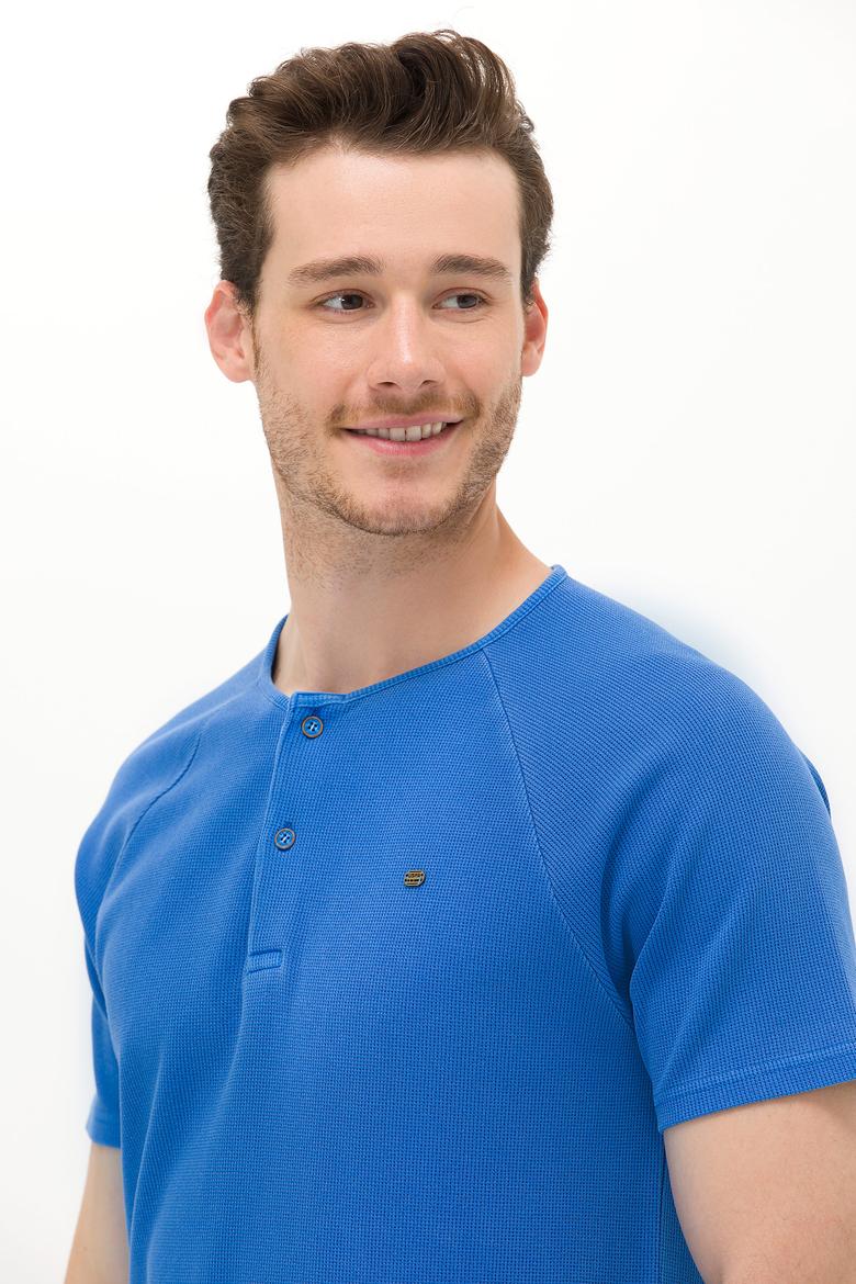 Erkek Saks Bisiklet Yaka Tişört - 50263495041