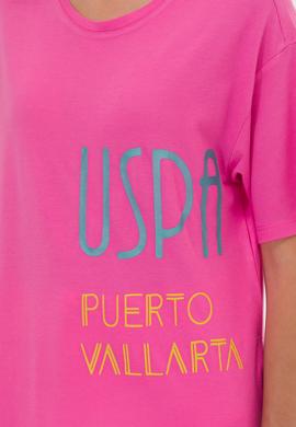 Kadın Pembe Bisiklet Yaka Tişört - 50263603029