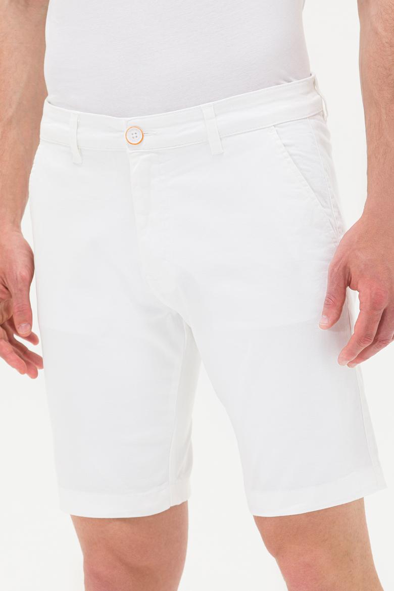 Erkek Beyaz Dokuma Şort - 50263898004