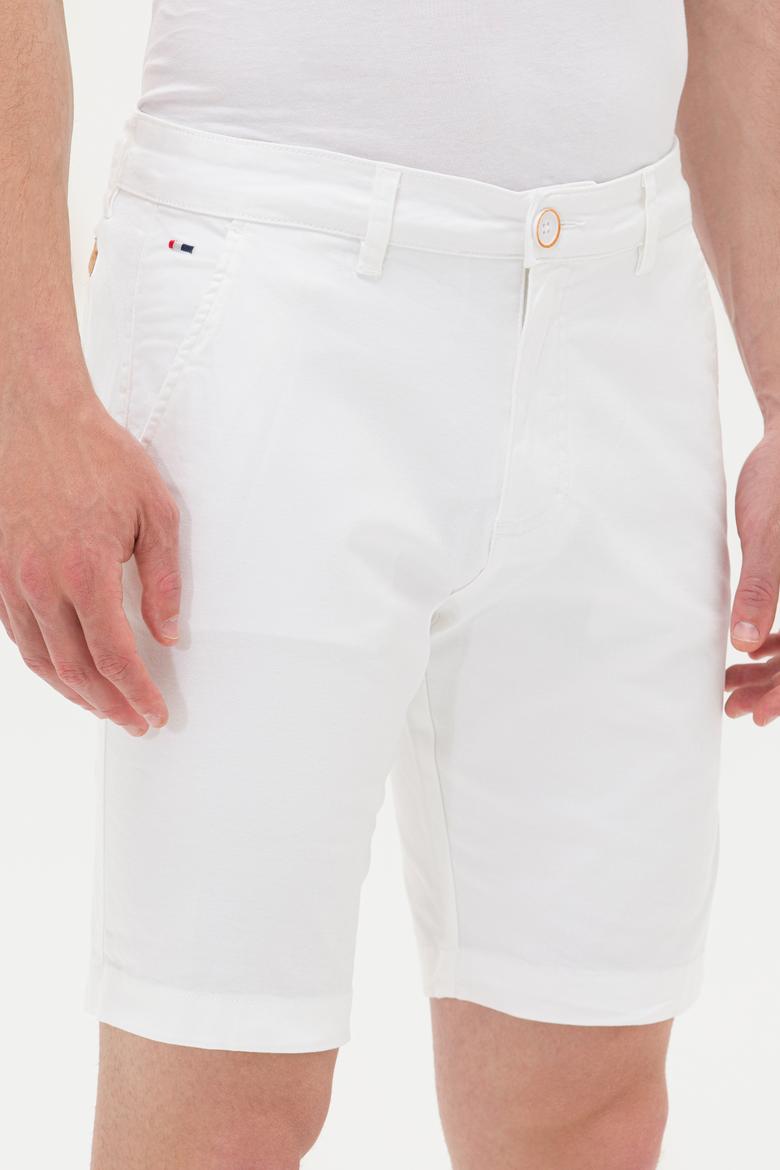 Erkek Beyaz Dokuma Şort - 50263898004