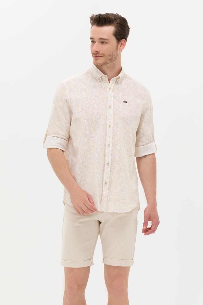 Erkek Taş Uzun Kollu Gömlek