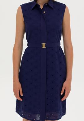 Kadın Lacivert Dokuma Elbise - 50262585006