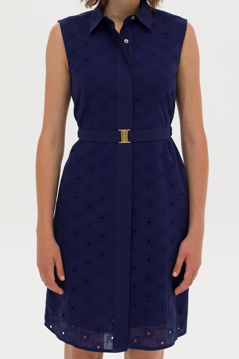 Kadın Lacivert Dokuma Elbise - 50262585006
