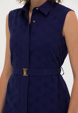 Kadın Lacivert Dokuma Elbise - 50262585006