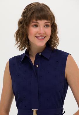 Kadın Lacivert Dokuma Elbise - 50262585006