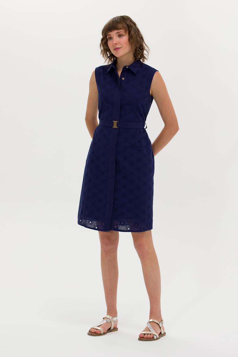 Kadın Lacivert Dokuma Elbise - 50262585006