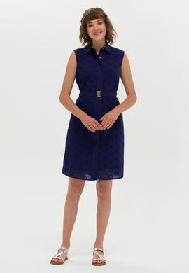 Kadın Lacivert Dokuma Elbise - 50262585006